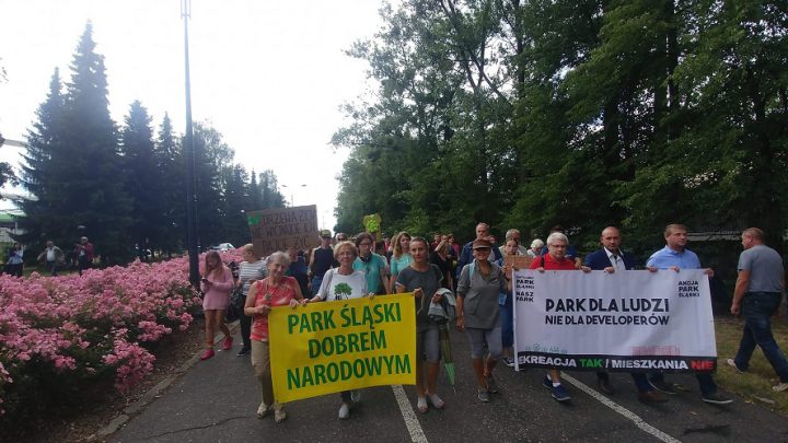 Marsz Milczenia dla Drzew „Stop Wycince!” przeszedł przez Park Śląski. Deweloperzy doradzają protestującym milczenie i bardzo ostro mówią o prezydencie Katowic i marszałku województwa śląskiego.