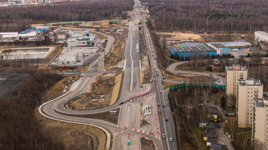 Zmiany na placu budowy węzła drogowego w okolicach katowickiego Giszowca. Pierwsze już w marcu. Kolejne w następnych tygodniach.