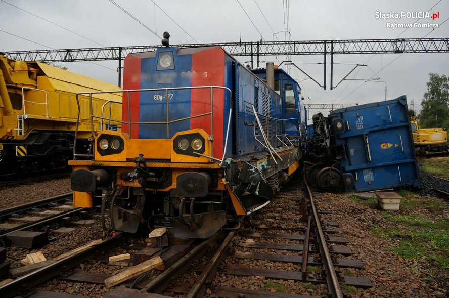 Pijany maszynista doprowadził do zderzenia dwóch pociągów w Dąbrowie Górniczej.