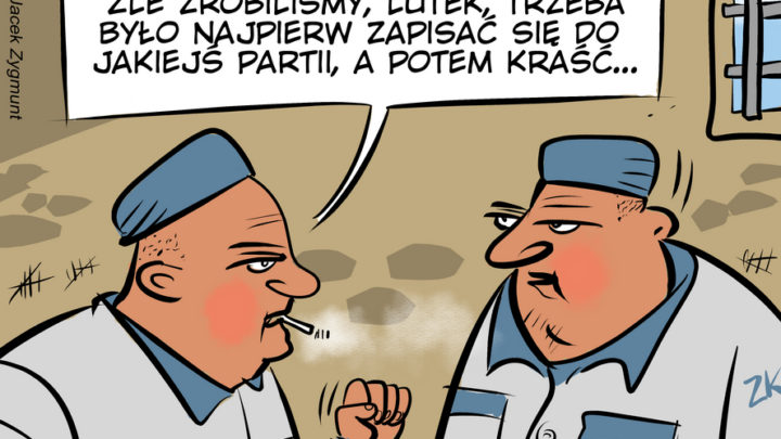 Jacek Zygmunt z Katowic w kolejnych rysunkach o pomyśle Straży Granicznej i o trudnych pytaniach dzieci.