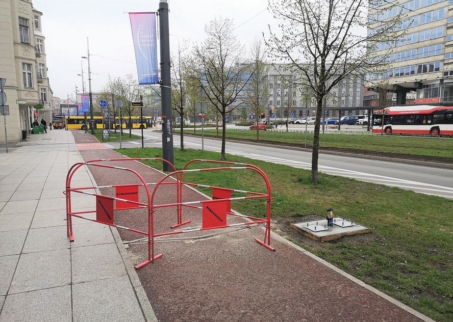 Pierwszy licznik do pomiaru ruchu rowerowego w Katowicach.